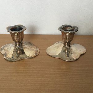 Pair vintage W D & Co silver plated candlestick holders 18/96 limited edition